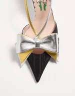 Valentino Bowow Slingback Pumps In Moirè Fabric 85Mm - Image 3